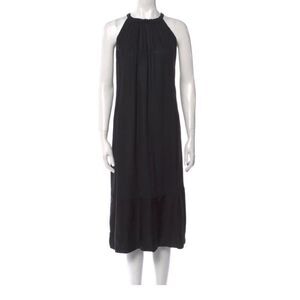 KATE SPADE NEW YORK Square Neckline Midi Length Black Dress